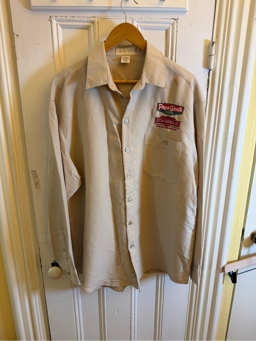 Papa Gino’s D’Angelo Employee Uniform Shirt Men’s Large Button Front Work Shirt